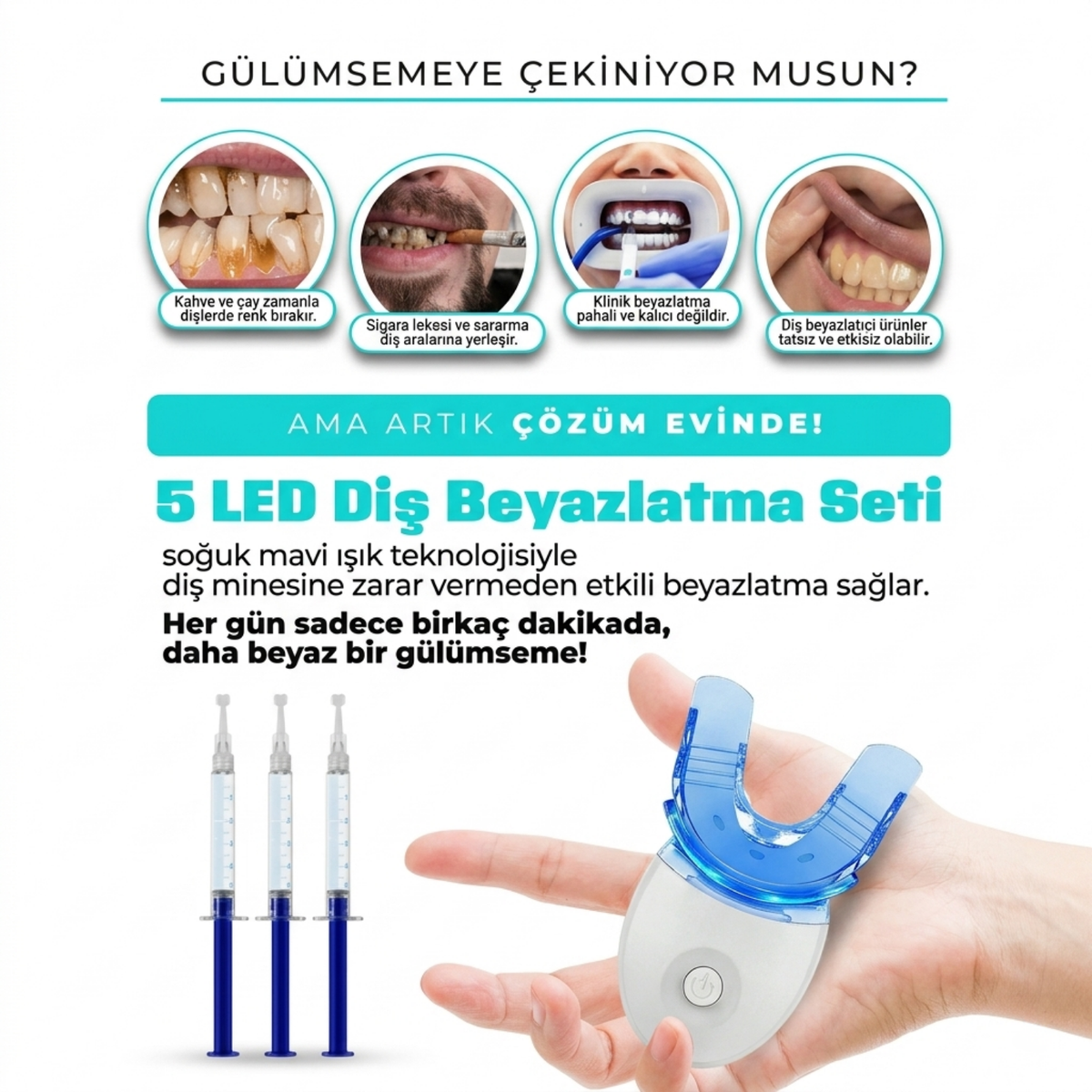 Profesyonel LED Diş Beyazlatma Seti